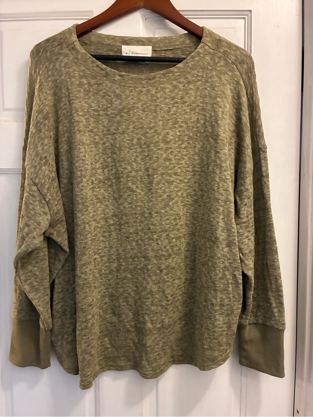 Anthropologie Lightweight Olive Sweater Pullover